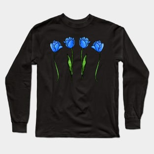 Blue Tulips Long Sleeve T-Shirt